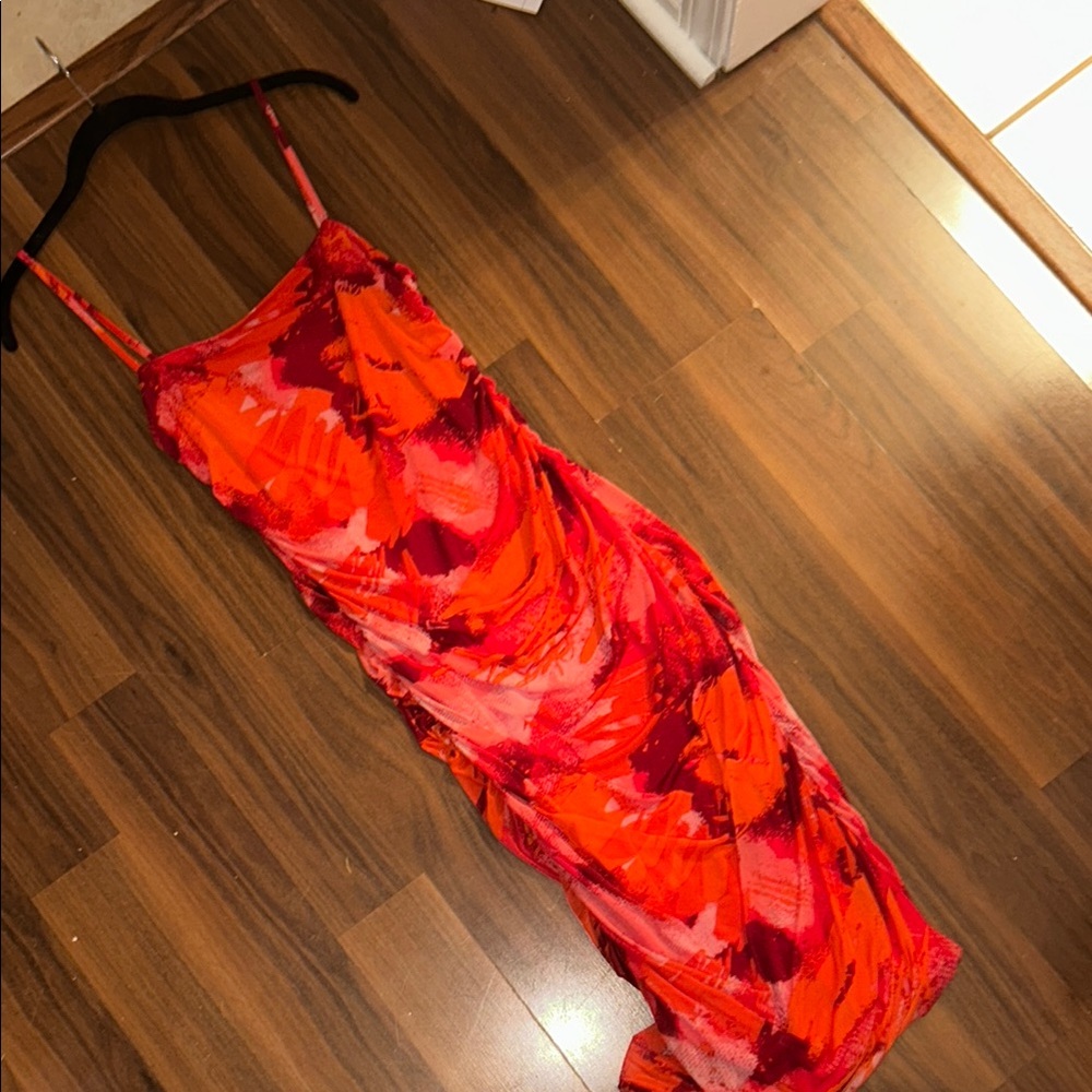 Vibrant Red and Orange Dress